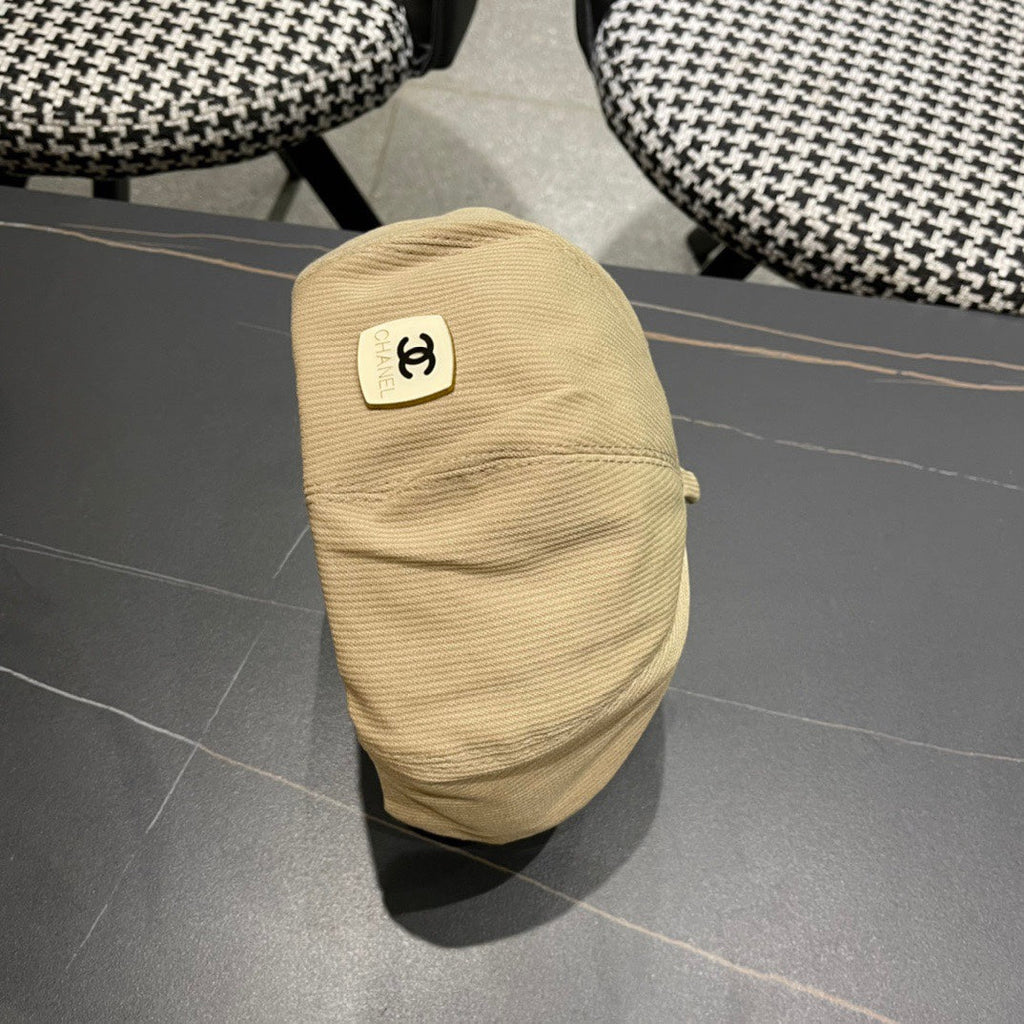 CHANEL BERET HAT IN PEANUT BROWN CORDUROY 429843