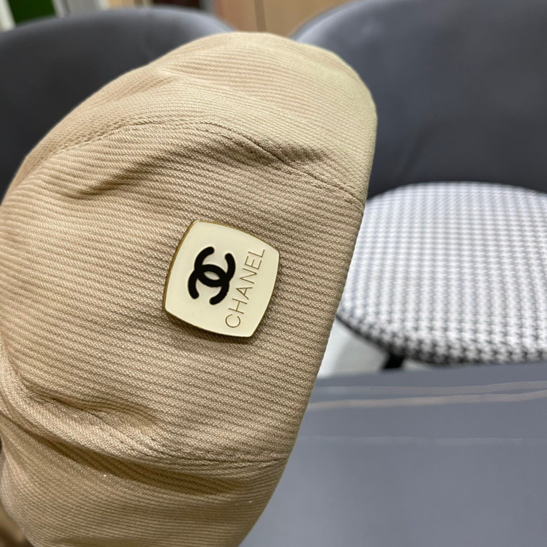 CHANEL BERET HAT IN PEANUT BROWN CORDUROY 429843