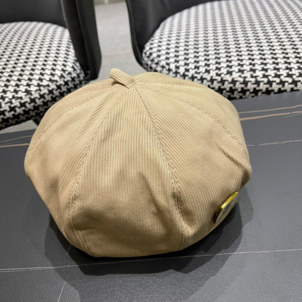 CHANEL BERET HAT IN PEANUT BROWN CORDUROY 429843