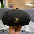 CHANEL BERET HAT IN BLACK CORDUROY 429844