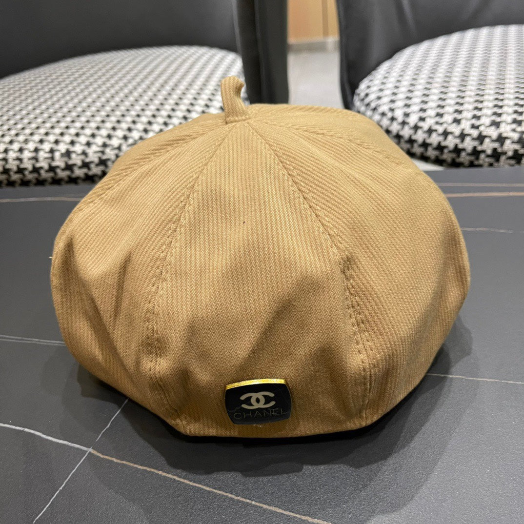 CHANEL BERET HAT IN CIDER BROWN CORDUROY 429845