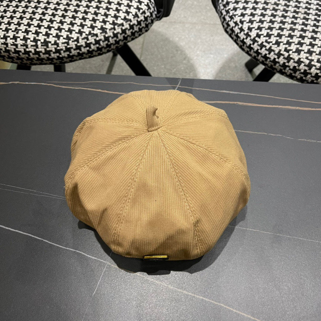 CHANEL BERET HAT IN CIDER BROWN CORDUROY 429845