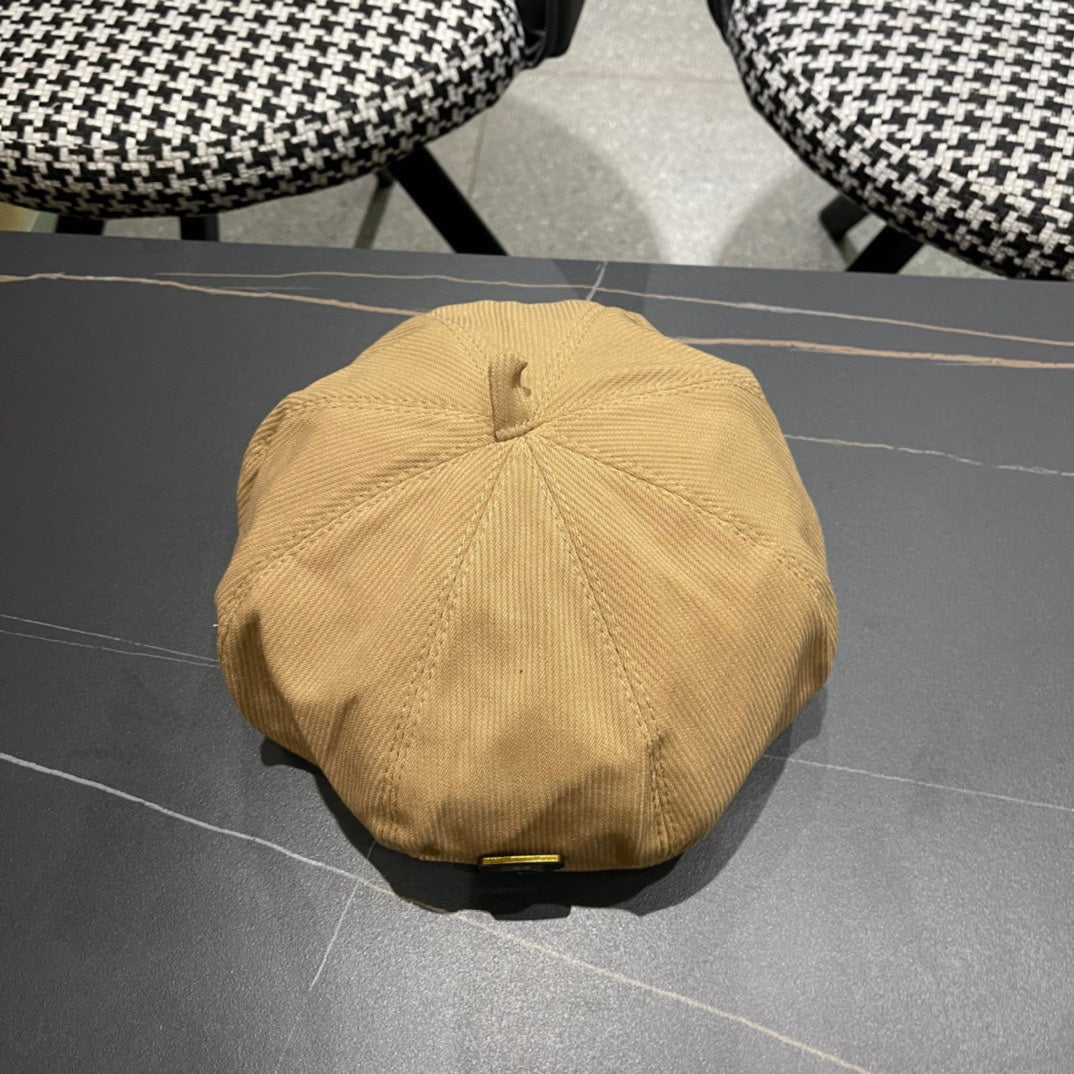 CHANEL BERET HAT IN CIDER BROWN CORDUROY 429845