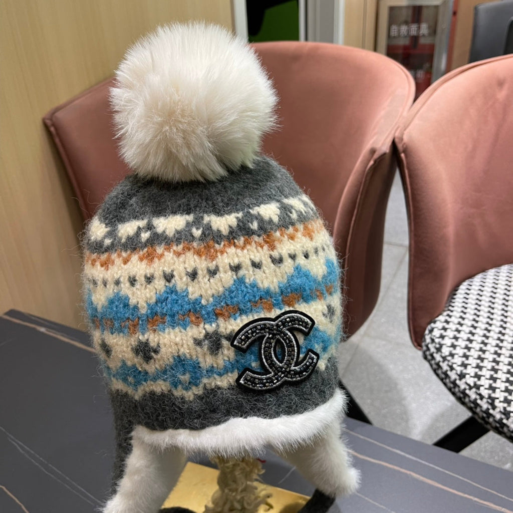 CHANEL PLUSH WINTER HAT COLORFUL 431202