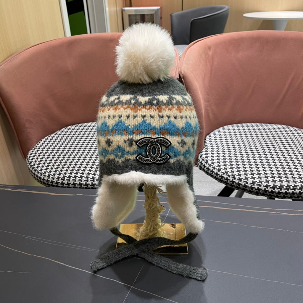 CHANEL PLUSH WINTER HAT COLORFUL 431202