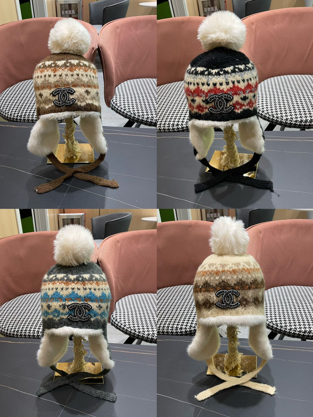CHANEL PLUSH WINTER HAT COLORFUL 431204