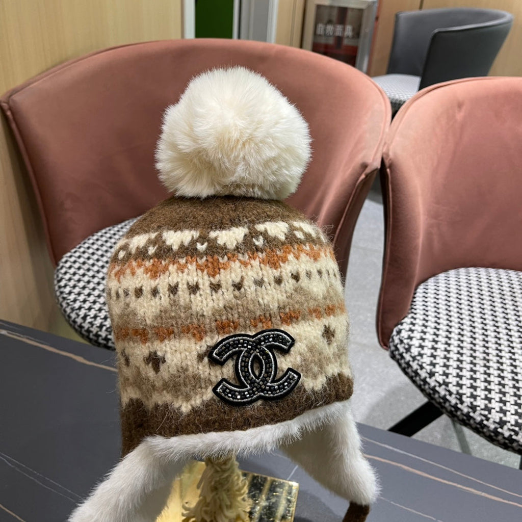 CHANEL PLUSH WINTER HAT COLORFUL 431204