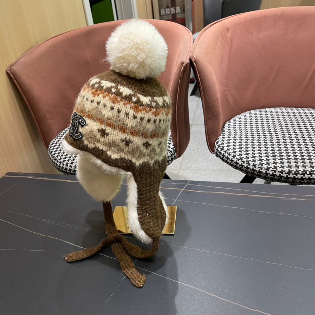 CHANEL PLUSH WINTER HAT COLORFUL 431204