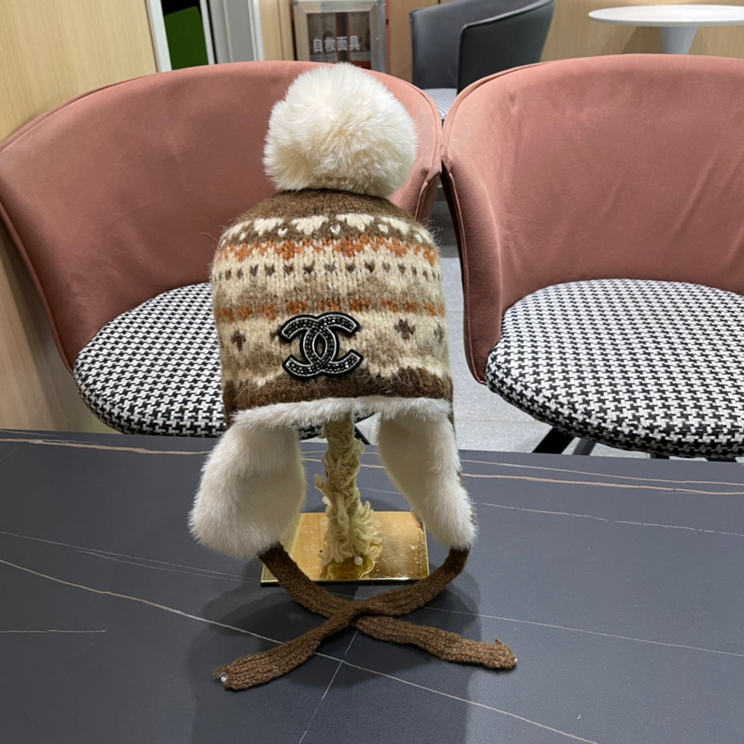 CHANEL PLUSH WINTER HAT COLORFUL 431204