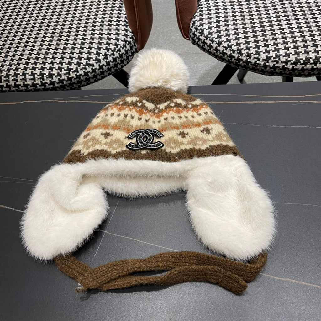 CHANEL PLUSH WINTER HAT COLORFUL 431204