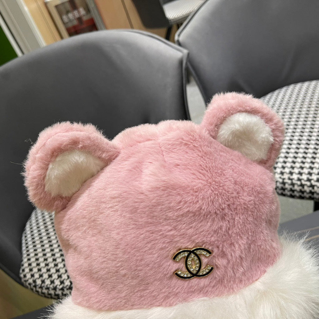CHANEL BEANIE HAT IN BABY PINK FLEECE AND WOOL 433164