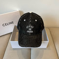 CELINE BASEBALL CAP MODEL 650190 IN BLACK CORDUROY