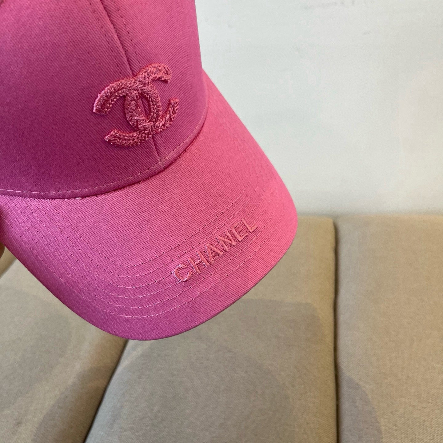 CHANEL BASEBALL HAT IN ROSE PINK COTTON 672890