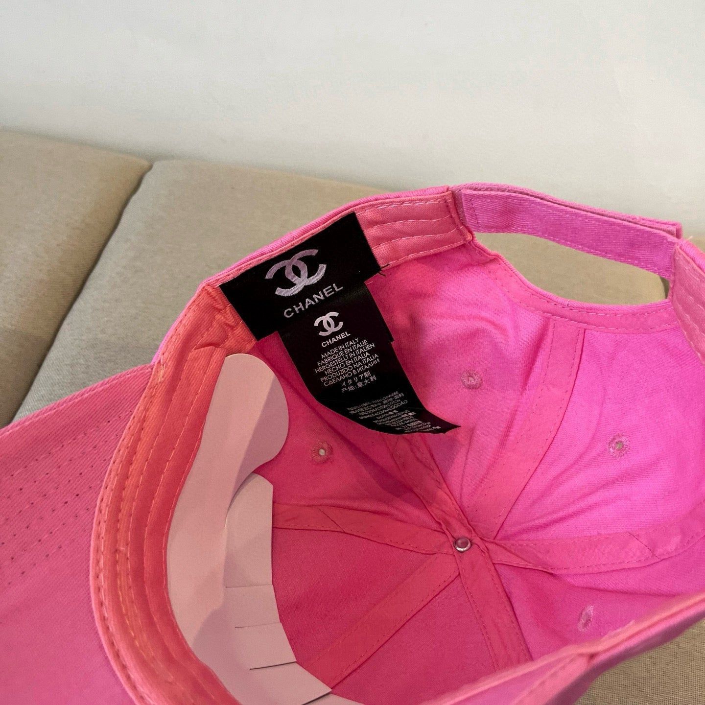 CHANEL BASEBALL HAT IN ROSE PINK COTTON 672890