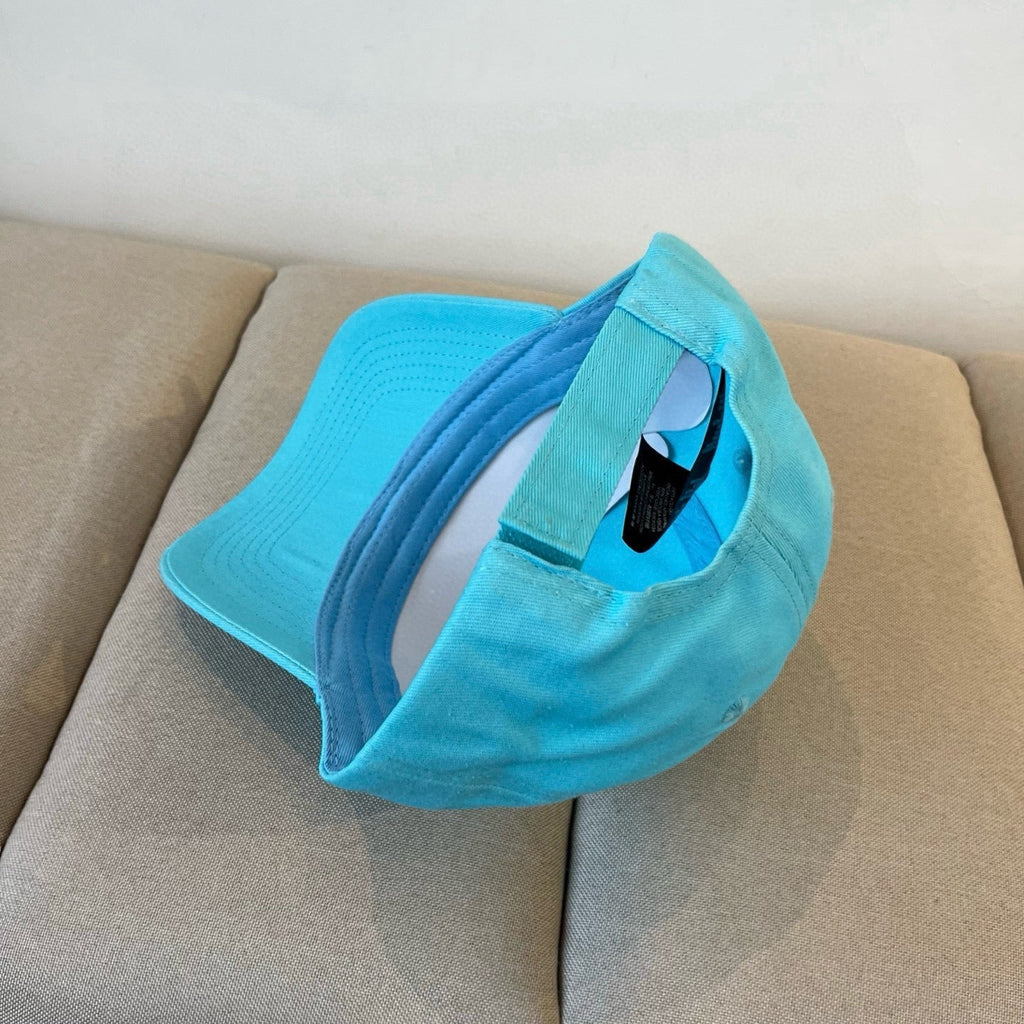 CHANEL BASEBALL HAT IN BRIGHT CYAN COTTON 672892