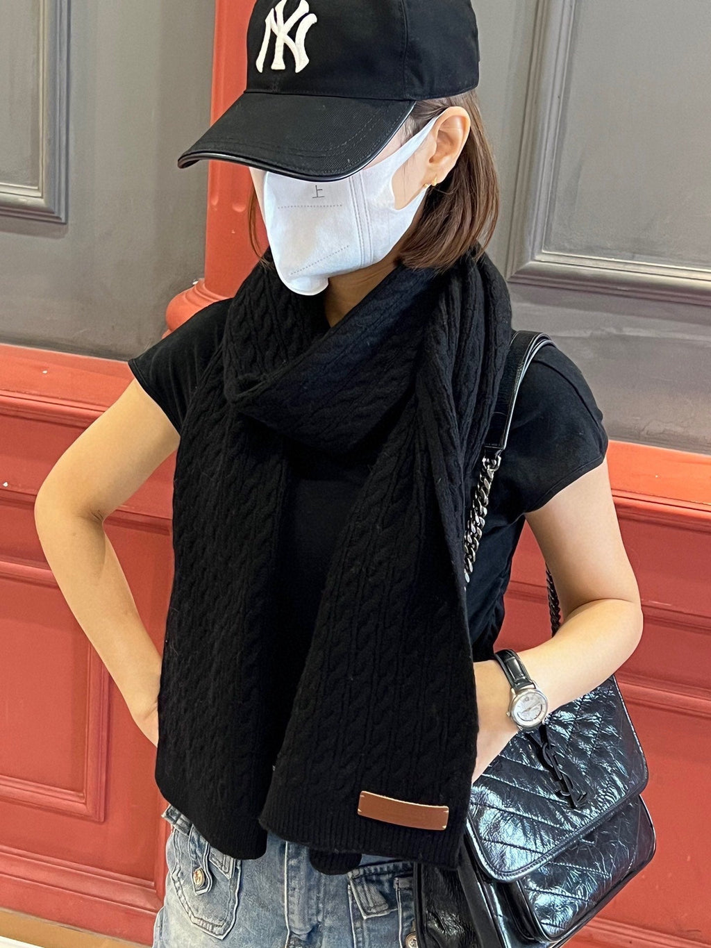 BBR SCARF 170 CM IN WOOL MIX CASHMERE 489017