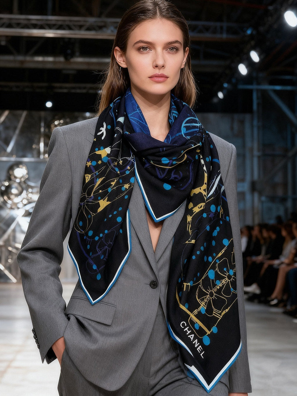 CHANEL 25S SCARF 135 IN CASHMERE 883635