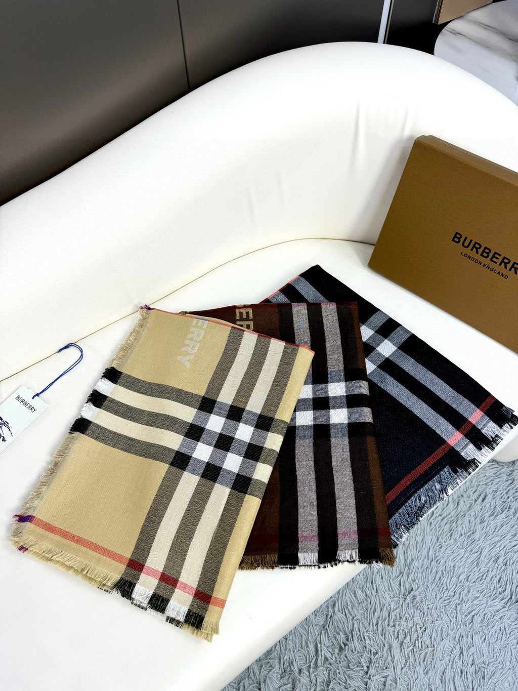 BBR SCARF 220 CM IN SILK CASHMERE 481240