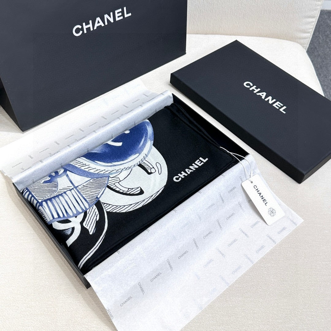 CHANEL 25S SCARF 140 IN CASHMERE 991917