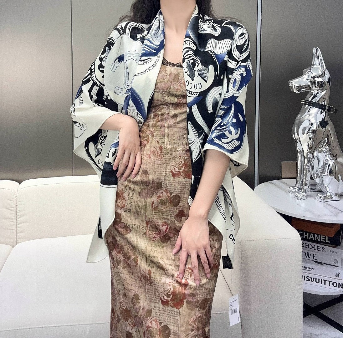 CHANEL 25S SCARF 140 IN CASHMERE 991916