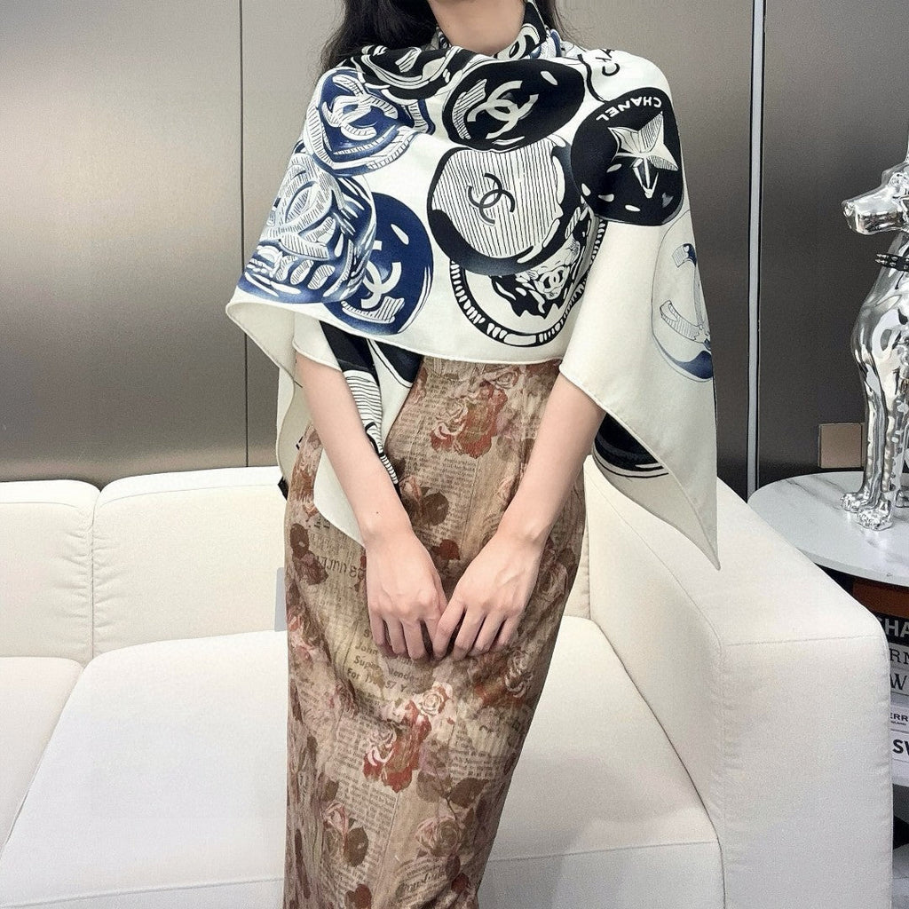 CHANEL 25S SCARF 140 IN CASHMERE 991916