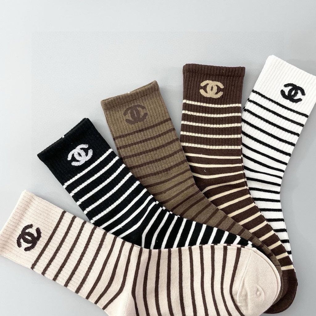 CHANEL CREW SOCKS 409483 ( 1 BOX )