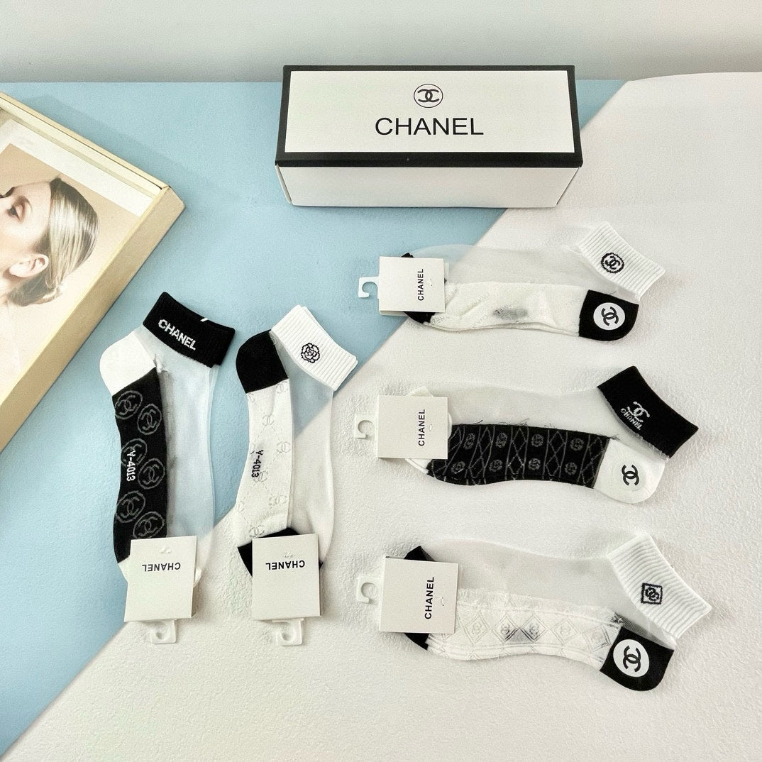 CHANEL LOW-CUT SOCKS 417405 ( 1 BOX )