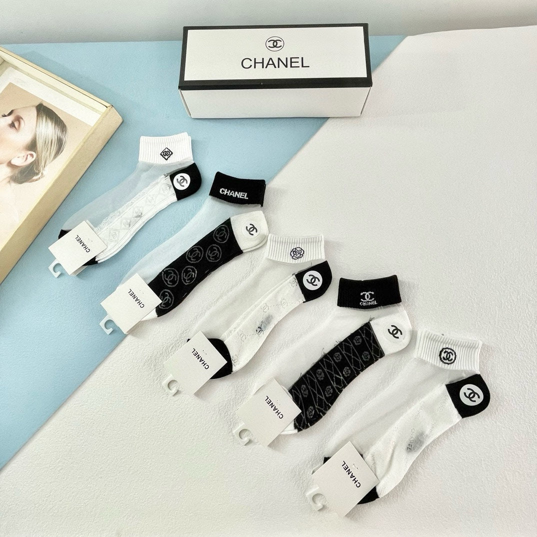 CHANEL LOW-CUT SOCKS 417405 ( 1 BOX )