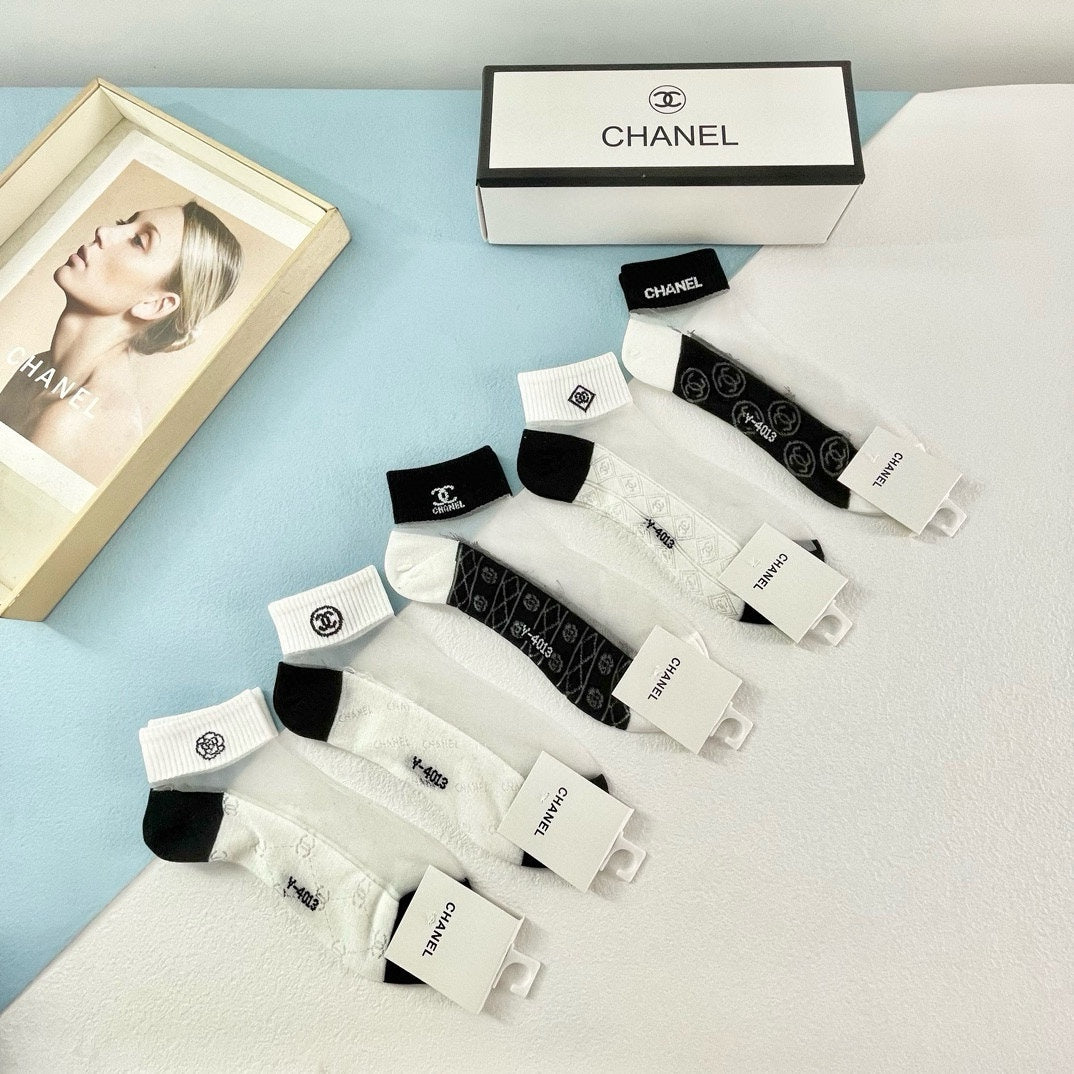 CHANEL LOW-CUT SOCKS 417405 ( 1 BOX )
